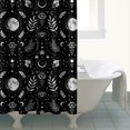thumbnail image 4 of Moon and Leaf Gothic Pattern Modern Waterproof Shower Curtain Set with 12 Hooks, Washable Decorative Bathroom Shower Curtain, 4 of 6