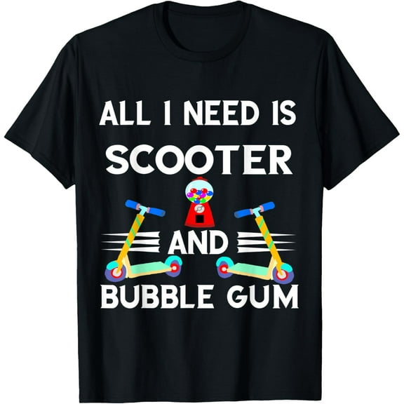 Chewing Gum Automatic Electric Scooter Driver Candy E-Scooter T-Shirt men and women can wear,black,white,creative gift