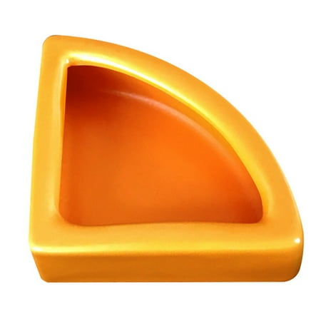 Ceramic Reptile Food Water Bowl Worm Escape-proof Feeding Dish(Right Angle Type) - Orange