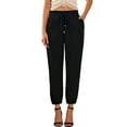 thumbnail image 4 of Sngxgn Women Pants Stretchy Work Slacks Casual Straight Leg Trousers with Pockets(White,L), 4 of 7