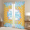 thumbnail image 2 of Erosebridal Light Blue Waffle Baseball & Bat Logo Graphic Black Out Curtains, Baseball Graphic Curtains Pack of 2 (42x63 Each) for Boys And Girls Kids,Super Cozy Room Decor, 2 of 6