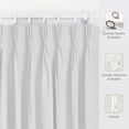 thumbnail image 2 of Homi Drapes Triple Pinch Pleated Blackout Curtains Thermal Insulated Room Darkening Drapes for Bedroom/Livingroom Along with 2 Panels,Tiebacks,Hooks (White, 40"x95"), 2 of 7