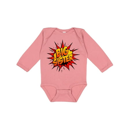 

Inktastic Big Sister Super Hero Gift Baby Girl Long Sleeve Bodysuit