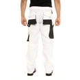 thumbnail image 2 of JuicyTrendz Men's Heavy Duty Painter Pants – Utility Painting Workwear Trousers for Construction with Multiple Pockets White W32 x 32L, 2 of 7