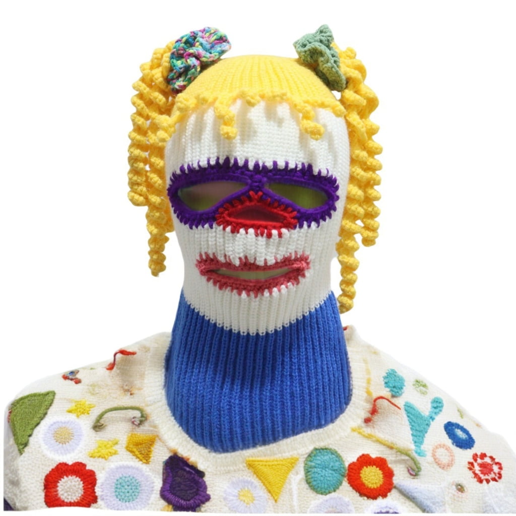 Yokua Fun Clown Balaclava Hat Novelty Face Mask Caps Pullover Hat for Skiing Hiking