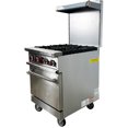 thumbnail image 4 of 151,000 BTU Commercial Range Oven 24" Width, 4 Burners Natural Gas and Propane, NSF/ETL Certified, Thermostat, Stainless Steel Galvanized and Cast iron Grate For Restaurant Heavy Duty, 4 of 16