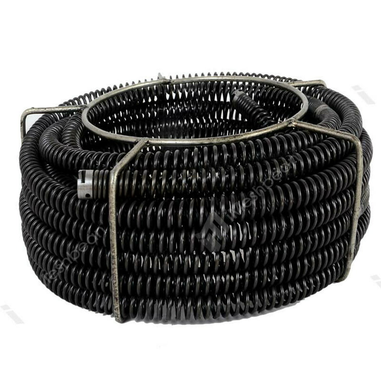 iMeshbean Drain Cleaning Cable 45 Feet x 7/8 Inch Hollow Core Cable Sewer  Cable Drain Auger Cable Cleaner Snake Clog Pipe Drain Cleaning Cable Sewer  Drain Auger Snake Pipe 