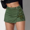 thumbnail image 4 of DeHolifer Women's Denim Skort High Waisted Wrap Lace-Up Mini Jean Skort for Trendy Green 26, 4 of 5