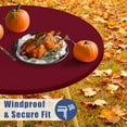 thumbnail image 3 of Round Spandex Tablecloth, Elastic Fitted Waterproof Tablecloths for 45"-56" Tables, Stretch Washable Picnic Table Cover for Camping, Dining, Indoor and Outdoor, Wine Red, 3 of 4
