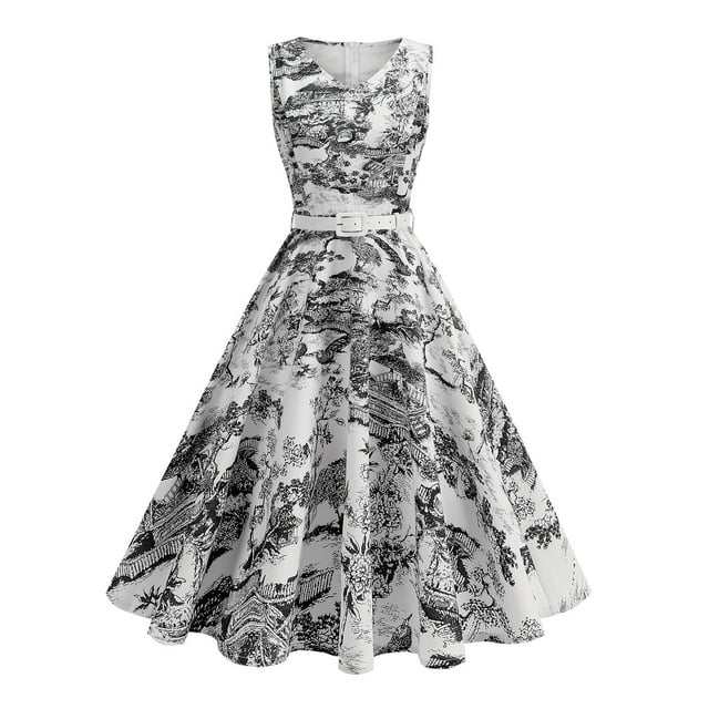 Vestido de Impresión Vintage de las Mujeres, Moda de Verano sin Mangas Maxi para la Fiesta de la Noche Y el Vestido Casual, Sexy Estilo Resort Largo Vestido