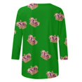 thumbnail image 4 of PMUYBHF T-Shirt Imprimé Joyeuses Fêtes Manches 3/4 Col Rond Blouse 5727 TTG, 4 of 5