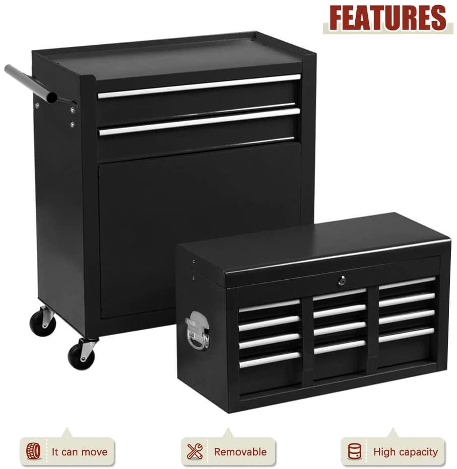 Miniyam 8-Drawer Detachable Storage Tool Boxe & Organizer with Large Cabinet