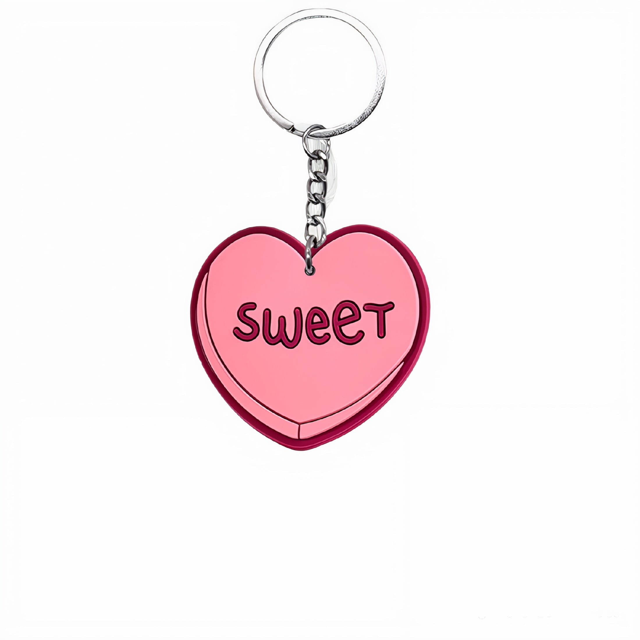 Cute Pink Heart-Shaped PVC Keychains, Valentine's Day Party Pendant Favors, 18-Piece Set
