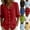 Red, variant on longantii Women's Vintage Peter Pan Collar Shirt Dressy Casual Button Down Shirts 3/4 Sleeve Loose Fit Womens Work Tops Summer Business Outfits 2026 Light Blue XXL