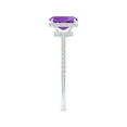 thumbnail image 3 of ANGARA Natural 0.7 Ct. Amethyst with Diamond Classic Ring in 14K White Gold for Women (Ring Size: 8.5), 3 of 9