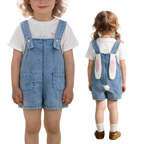 Easter Outfit Boys Casual Sleeveless Denim Jumpsuit Bunny Overalls Dress up Party Outfit 8-9 Years Clothes Boys