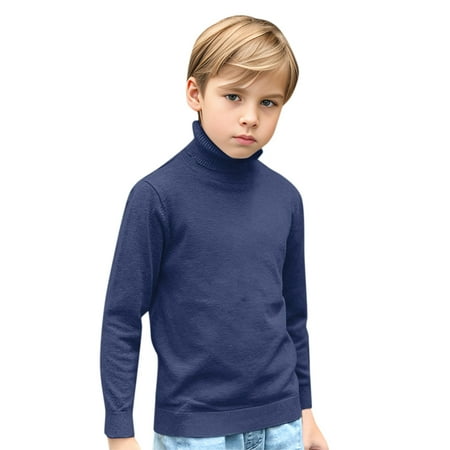 

Bjutir Casual Long Sleeve Tops For Toddler Kids Knit Turtleneck Sweater Soft Solid Warm Pullover Sweater Shirts