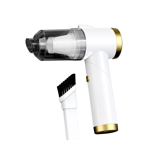 Bearachild Aspirador de coche con luz, potente, inalámbrico, 90 grados, herramienta de limpieza portátil para eliminación de desechos, aparato Electrodomésticos Blanco