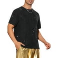 thumbnail image 4 of INSPIRE CHIC Metallic T Shirt for Men's Sparkly Short Sleeve Party Tee Shiny Club Glitter T-Shirt, 4 of 4