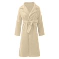thumbnail image 4 of Womens Long Pea Coat Notch Lapel Trench Coat Winter Long Jacket with Belt Color: Beige Size: L, 4 of 5