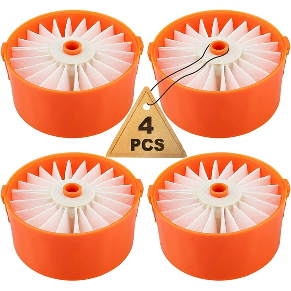 Pack of 4 Filter Elements for Black + Decker BSV2020 BSV2020G BSV2020WAPB Cordless Vacuum Cleaner