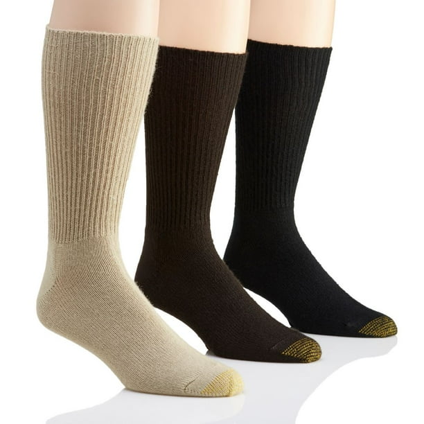 GOLDTOE - Gold Toe Men's Fluffies Crew Socks, 3 Pack - Walmart.com ...