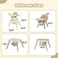thumbnail image 3 of Zimtown Baby High Chair, 6 in 1 Convertible High Chairs for Babies and Toddlers, Portable Feeding Chair with 5-Point Safety Harness, Adjustable Dining Tray, Beige, 3 of 10