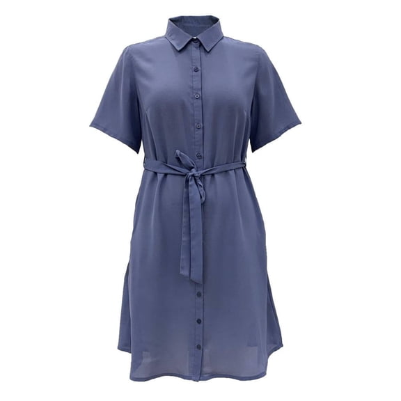 GEORGE G VESTIDO MC CAMISERO LISO AZUL H