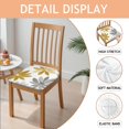 thumbnail image 2 of Gold and Gray Flowers Seat Covers for Dining Room Chairs Set Of 4,Stretch Printed Washable Chair Seat Cover with Elastic Ties and Button,Removable Waterproof Couch Cushion Covers, 2 of 6
