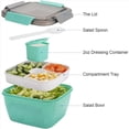 thumbnail image 2 of 2X Lunch Container to Go, 1500Ml Salad Bowls with 3 Compartments, for Toppings, 2 of 8