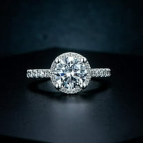 Jewelerix 14K Solid White Gold Ring 2 CT Round Brilliant Cut Ring CZ Diamond Engagement Ring Valentine's Surprise Gift