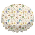 thumbnail image 2 of Easter and Watering Cans Cream Pattern Round Tablecloth 60", Wrinkle-Resistant Wipeable Cover for Kitchen, Dining, Picnic & Patio, 2 of 6