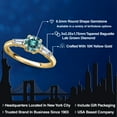 thumbnail image 2 of Gem Stone King 10K Yellow Gold Blue Moissanite and Lab Grown Diamond Engagement Ring for Women | 1.30 Cttw | Round 6.5MM | Gemstone Birthstone | Size 9, 2 of 6