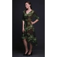 thumbnail image 4 of Bimba Cotton Brown Mimosa Pudica Leaves rinted Womenâ€™s Asymmetrical ShiftÂ&nbsp;DressÂ&nbsp;With Pockets Casual MidiÂ&nbsp;Dress-Small, 4 of 4