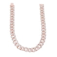 thumbnail image 2 of Mens Cuban Necklace 16 Inch Diamond Jewelry Hip Hop Necklace Miami Cuban Link Chain, 2 of 8