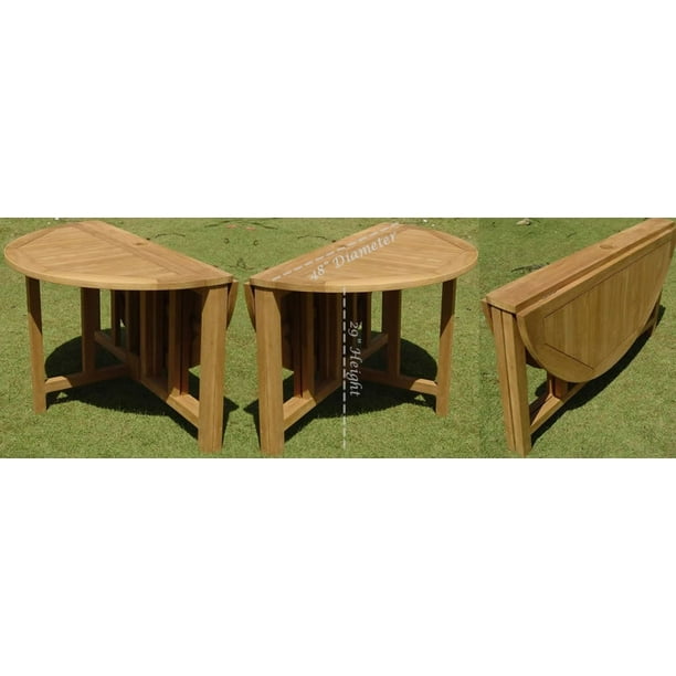 48 Round Butterfly Dining Table Outdoor Patio Grade A Teak Wood Wholesaleteak Wmdt48 Walmart Com Walmart Com