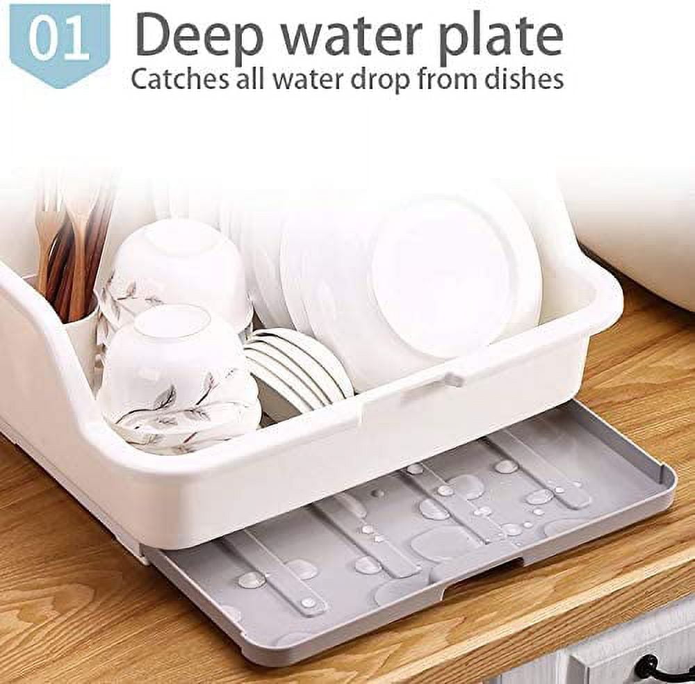  GMSLuu Dish Drying Rack Drain Board with Lid Cover