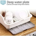 thumbnail image 3 of Medium Size Dish Drying Rack and Drain Board with Lid Cover, Tomorotec 16" x 12.2" x 10.6" Nursing Bottle Holder, Kitchen Plate Cup Dish Drying Rack Tray Cutlery Dish Drainer, 3 of 7
