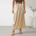 thumbnail image 2 of GEWSEY Women Half Slip Soft Satin Half Slip Lace Long Underskirt Half Slips for Under Dresses White/Black/Beige S-XXL (Beige, S), 2 of 9