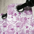 thumbnail image 3 of Ambesonne Orchid Grommet Curtain, Ornate Floral Curly Leaf, 50" x 84", Lilac Magenta White, 3 of 6
