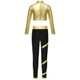 thumbnail image 2 of TSSOE Activewear Set for Girls Crop Top with Legging Gymnastics Jazz Ballet Modern Dance Workout 2 Piece Training Suit Gold 8, 2 of 7