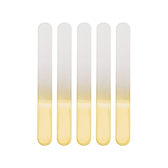 Unique Bargains Round Head Glass Nail Files 5 Pcs Yellow
