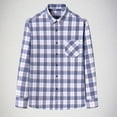 thumbnail image 2 of JUUYY Flannel Shirt for Men Casual Button Down Work Soft All Cotton Lightweight Flannel Mens Plaid Shirts Long Sleeve Light Blue XXXL, 2 of 4