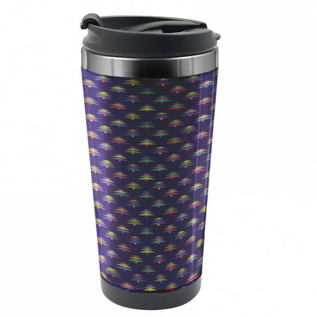 

Colorful Travel Mug Nordic Christmas Trees Steel Thermal Cup 16 oz by Ambesonne