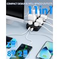 thumbnail image 2 of Power Strip APS de 8 salidas, 3 USB (1 USB-C), 10 pies, resistente al agua, color negro, 2 of 6