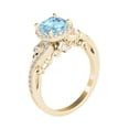 thumbnail image 2 of Mauli Jewels 1.50 Carats Cushion Cut Aquamarine and Diamond Ring in 10K Yellow Gold, 2 of 4