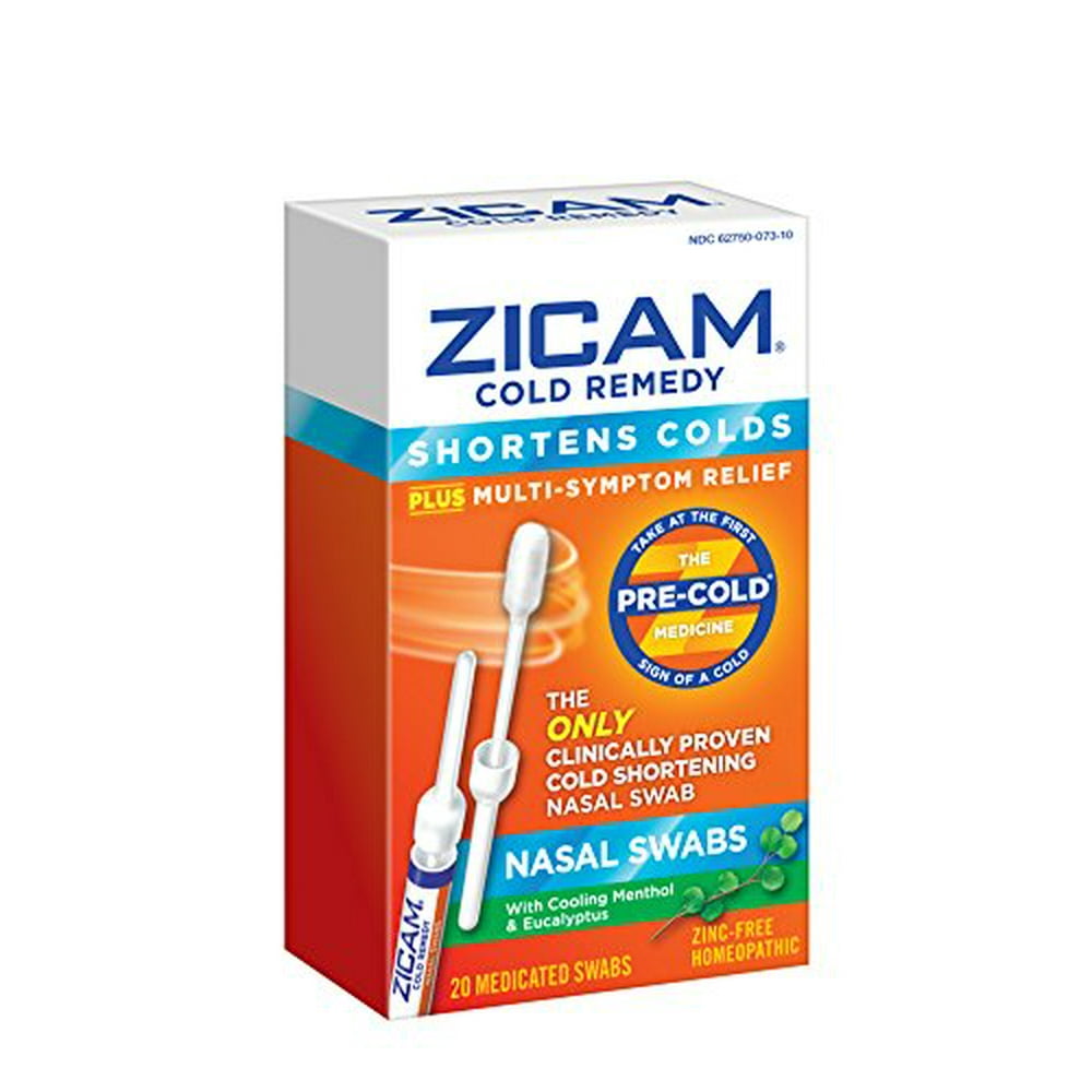 Zicam Cold Remedy Nasal Swabs Plus MultiSymptom Relief 20 Medicated