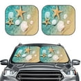 thumbnail image 2 of Honeii Starfish And Seashell On The Summer Beach Print Foldable Car Sun Shade for Windshield, 2-Piece UV Protection Shade, Protects Car Interior, Ideal for Cars, Trucks, SUVs-Small, 2 of 6