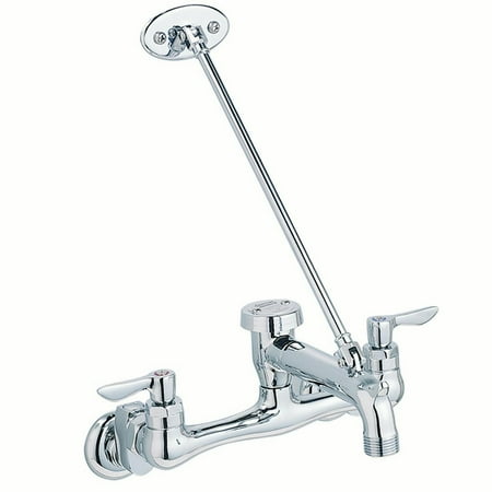 American Standard Service Sink Faucet - American Standard 8344.112.002 Wall-Mount Two Handle Widespread Utility Faucet with Top Brace