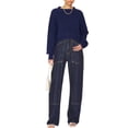 thumbnail image 1 of xiaxaixu Chandail en Tricot Uni/à Rayures pour Femmes Col Rond Manches Longues Pulls Amples Printemps Automne Décontractés Mode Urbaine, 1 of 5